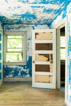 "Blue Room", Contemporary, Farmhouse Interior, Door, Metal Print, Photograph