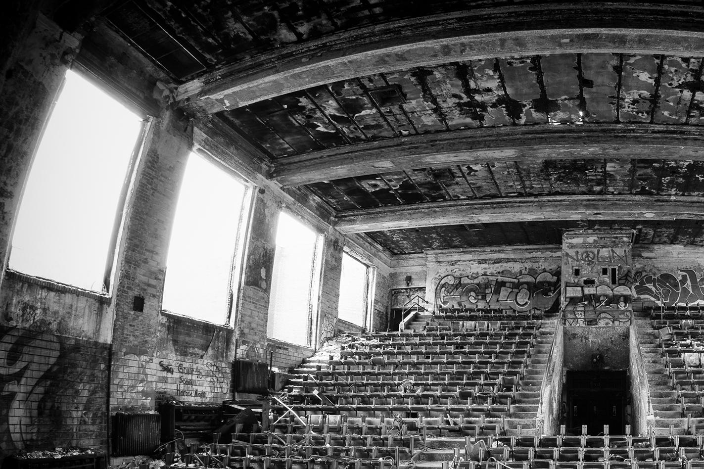 abandoned school outside