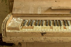 "Circumstance", Contemporary, Abandoned Piano, Peach, Green, Color Photograph