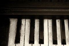 "Cold Keys", Contemporary, Vintage Piano, Print, Black and White Photograph