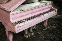 "Concluded", Contemporary, Abandoned Pink Piano, Music, Print, Color Photograph