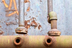 "Disconnected", Contemporary, Industrial, Steel Factory, Pipes, Color Photograph