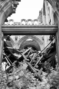 "Endurance", Contemporary, Abandoned Church, Black and White Photograph