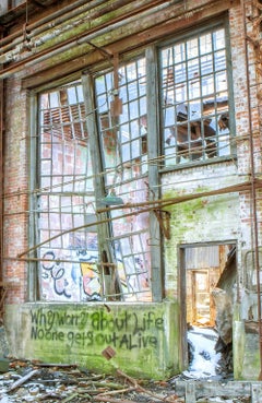 "Endure", Contemporary, Abandoned, Industrial, Blue, Green, Color Photograph