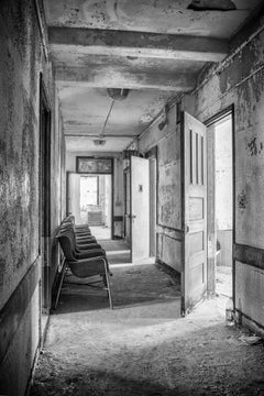 "Forbode", Contemporary, Interior, Black, White, Corridor, Photograph, 2018