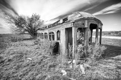 "Great Northern Railcar", zeitgenössisch, Landschaft, North Dakota, Fotografie