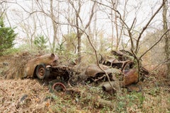 "In the Thick of It", Contemporary Landscape, Antique Cars, Color Photo, 2017