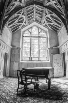 "Pace", abbandonato, bianco e nero, pianoforte, palazzo, architettura, fotografia