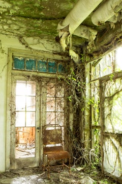 "Persistence", Contemporary, Landscape, Porch, Chair, Green, Color Photograph