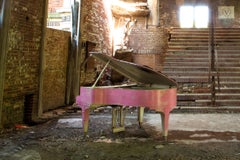 "Pink Piano", Contemporary, Abandoned Interior, Music, Color Photograph