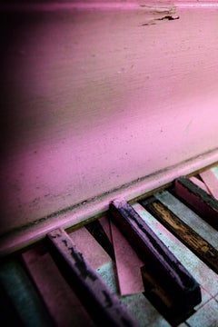 "Pink Piano II", Contemporary, Abandoned Indiana, Music, Color Photograph