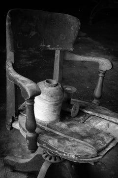 "Rest", Contemporary, Silk Mill, Industrial, Chair, Black and White Photograph