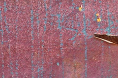"Rip", Abstract, Texture, Rust, Pink, Blue, Metal Print, Color Photograph