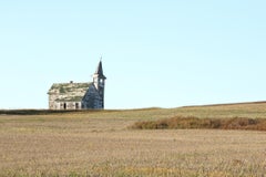 "Saint Olaf Church", Contemporary Landscape, Dakota, Fields, Color Photograph