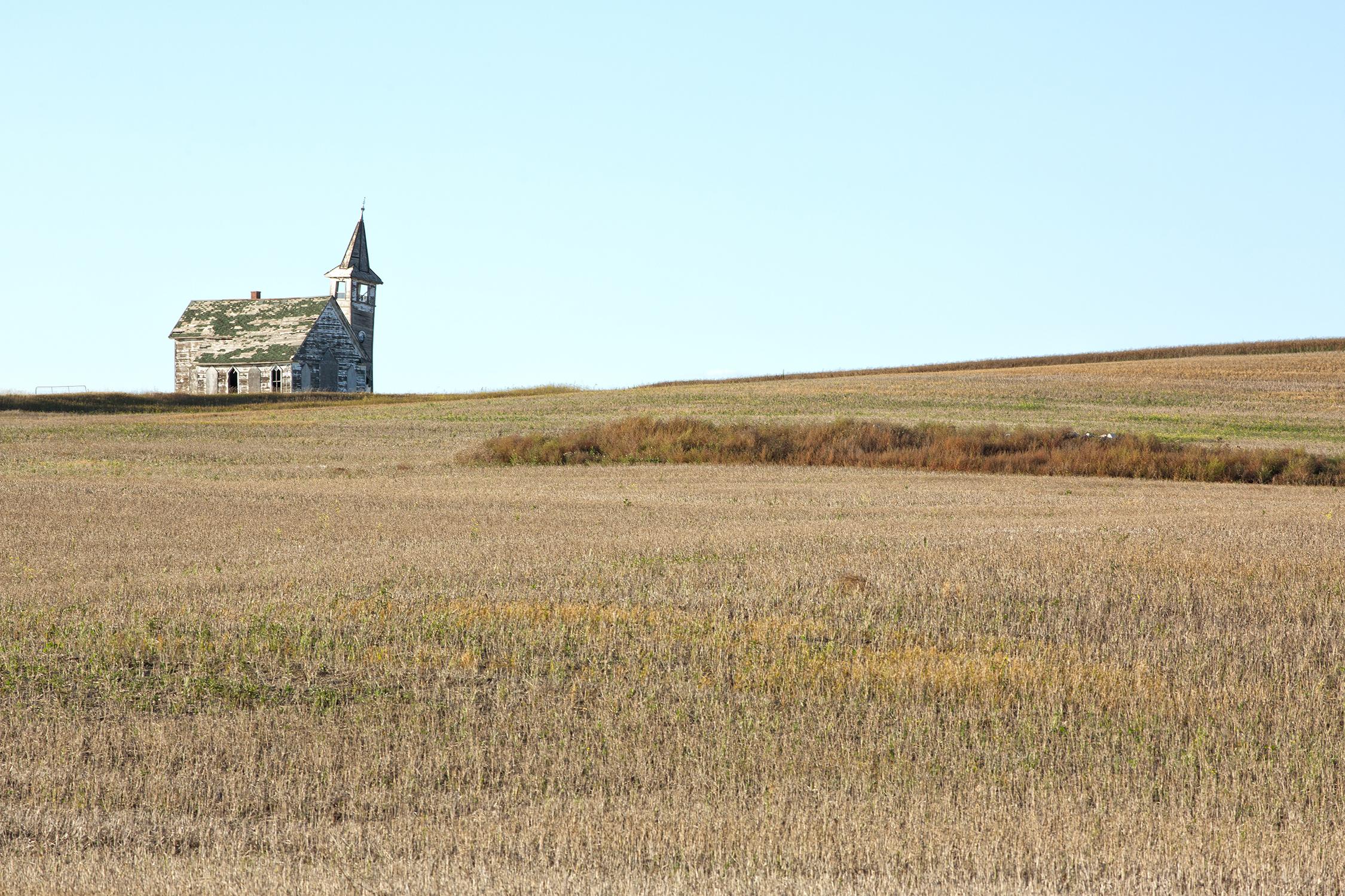 Rebecca Skinner Color Photograph - "Saint Olaf Church", contemporary, landscape, North Dakota, color photograph