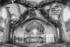 "Shine On", Contemporary, Abandoned Church, Black and White Photograph