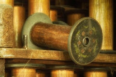 "Spools", Contemporary, Abandoned Mill, Industrial, Brown, Color Photograph