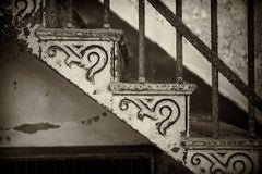 "Dettaglio scala", contemporaneo, nero, bianco, acciaio, ferro, fotografia