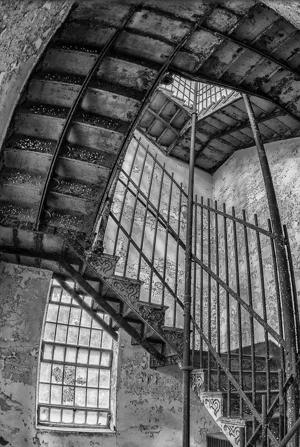 stairway black and white