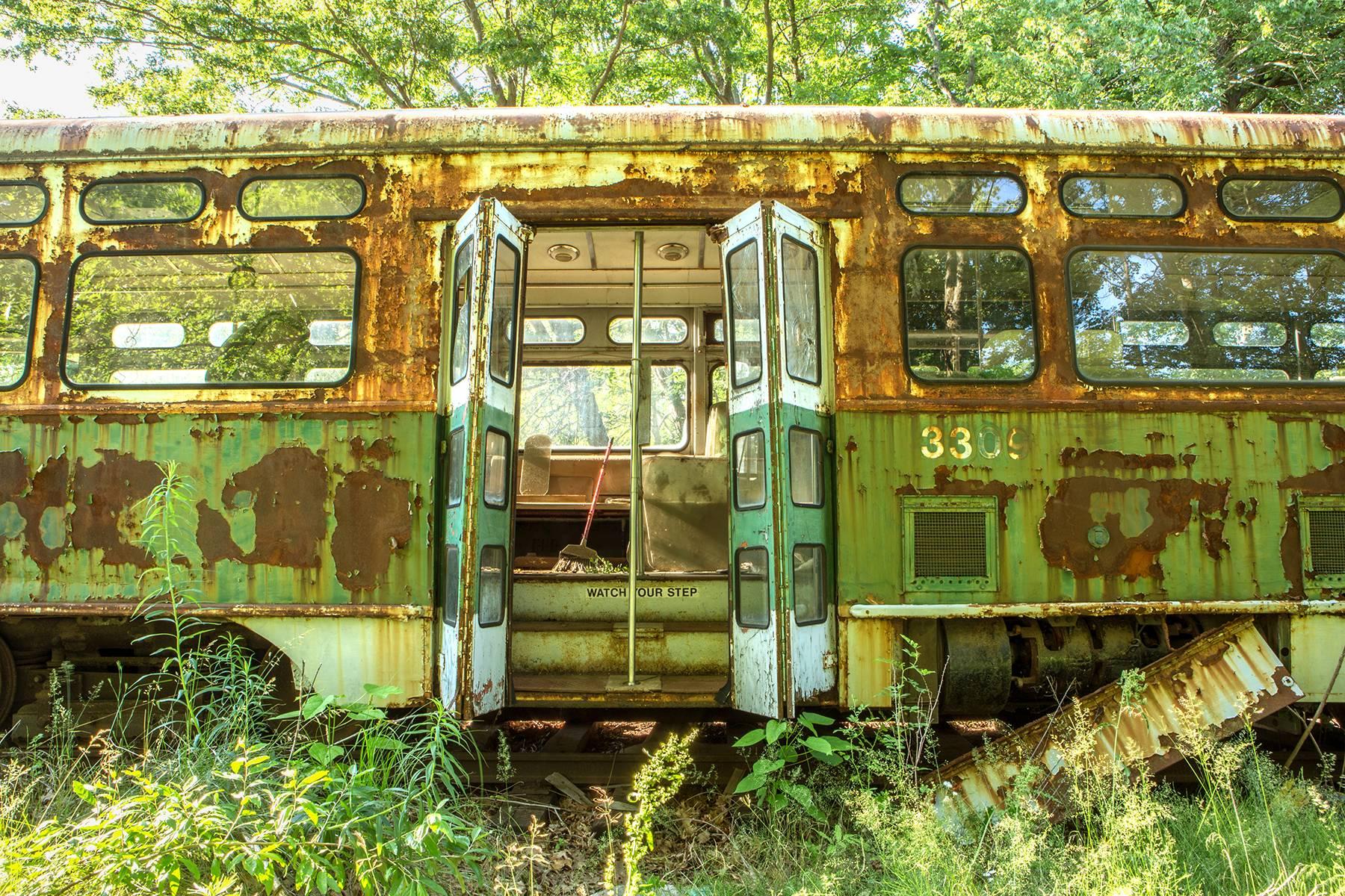 Landscape Photograph de Rebecca Skinner - "Tranvía nº 3309", Paisaje, Verde, Transporte, Impresión, Fotografía en color
