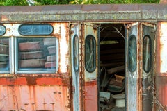 "Trolley Car #8483", Contemporary, Red, Rust, Transportation, Color Photograph