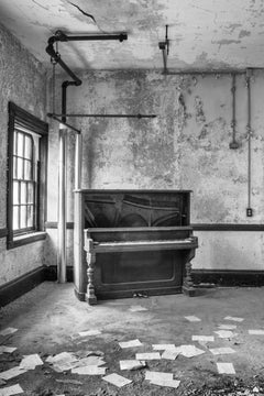 "Unorganized", Contemporary, Abandoned Piano, Black and White Photograph