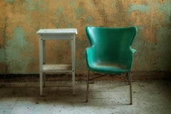 "Left", Contemporary, Abandoned, Chair, Blue, Green, Color Photograph