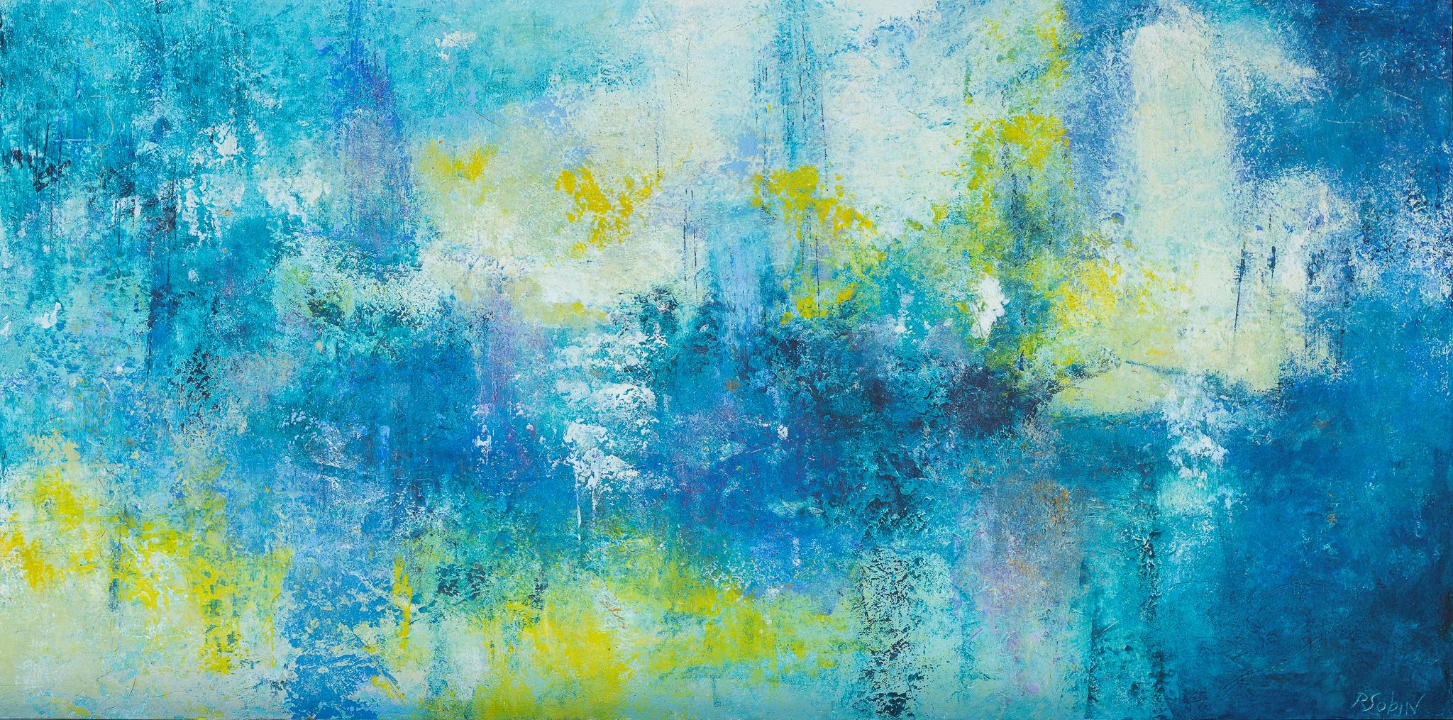 Rebecca Sobin Abstract Painting - Let it Wash Over Me