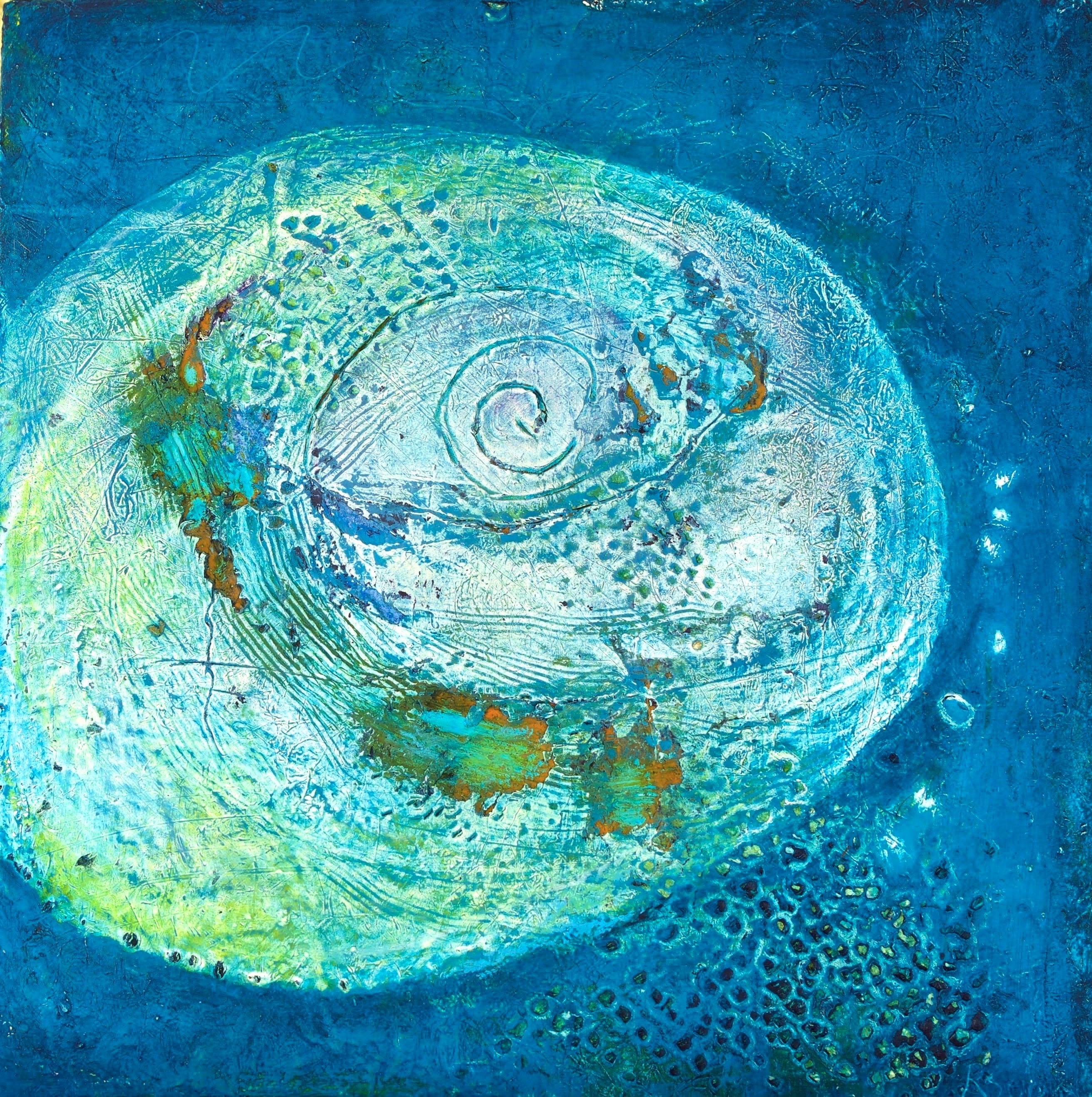 Abstract Painting Rebecca Sobin - Une fois dans une coquille de lune bleue