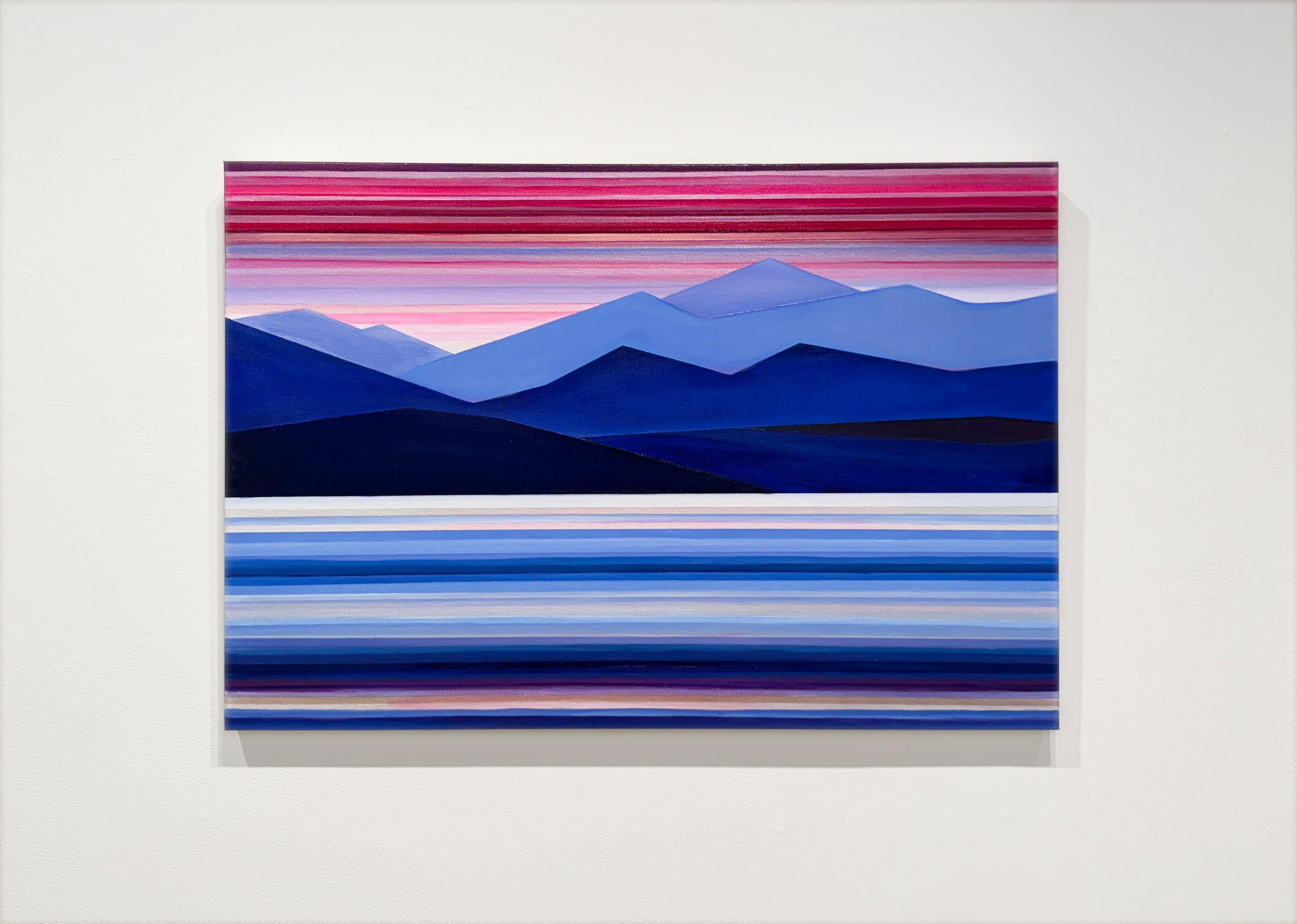 PUGET SOUND - Abstrakte Landschaft, bunt – Painting von Rebecca Stenn