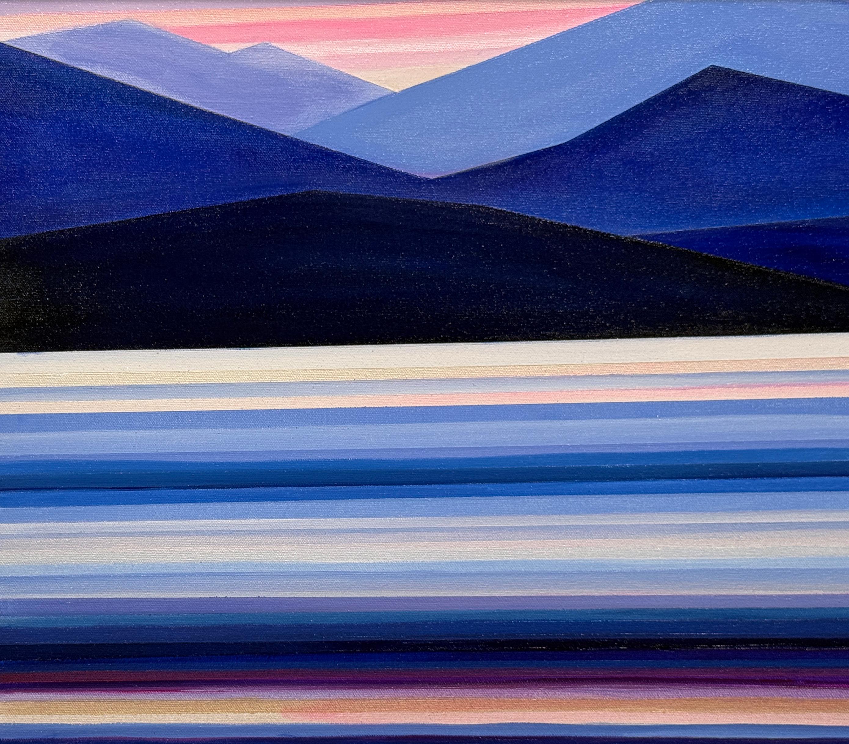 PUGET SOUND - Abstrakte Landschaft, bunt im Angebot 1