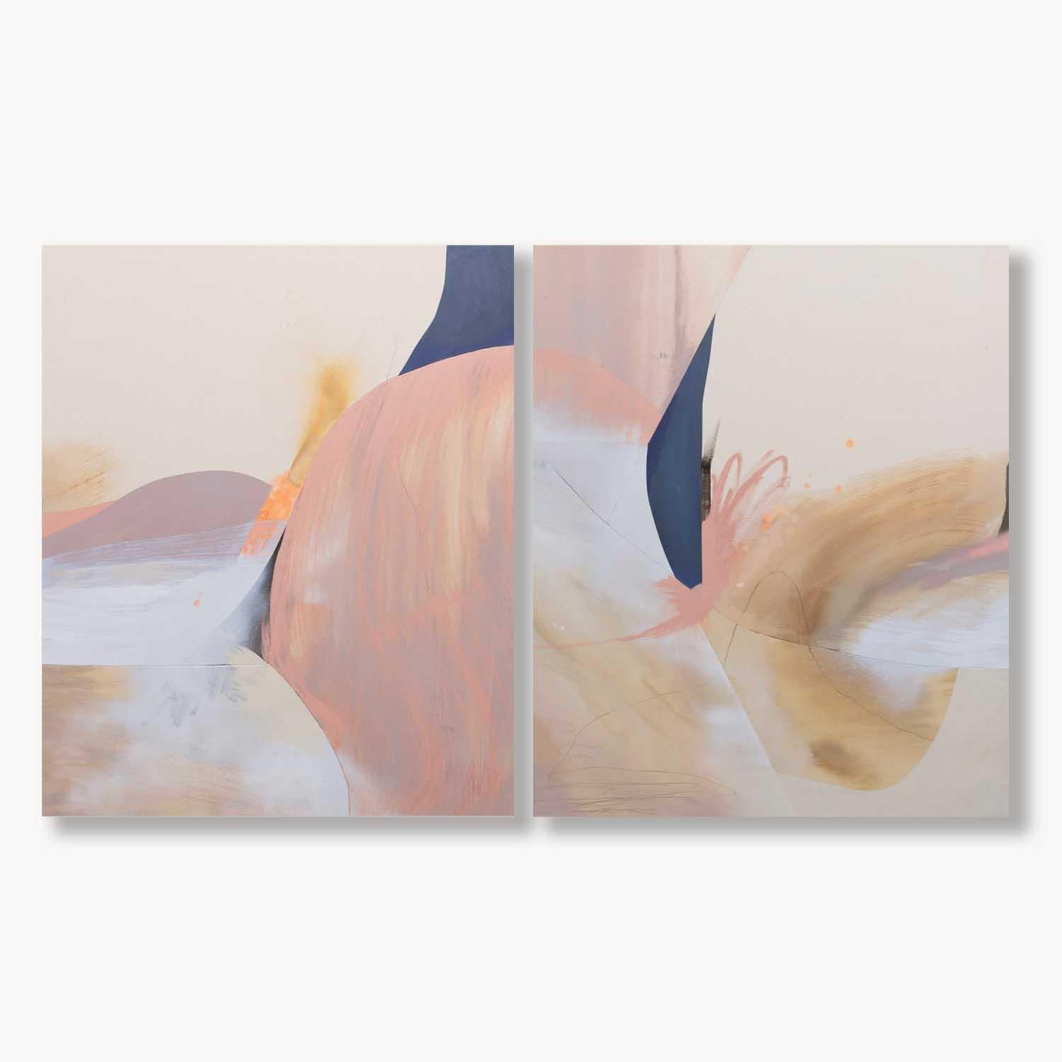 Units of Separation: Abstract Mixed-Media Painting, 2010s, New, 36x60