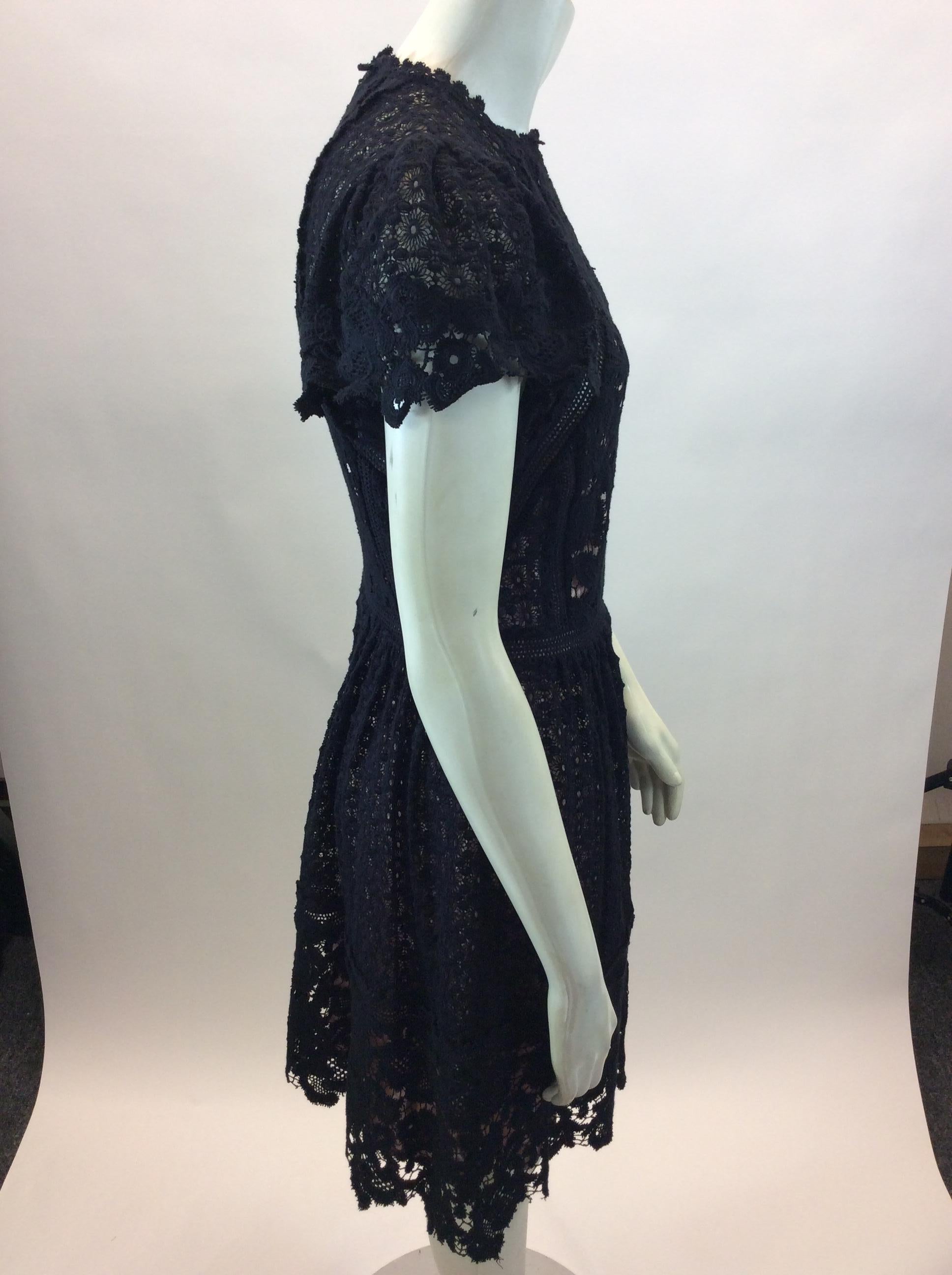Women's Rebecca Taylor Black Lace Dress NWT For Sale