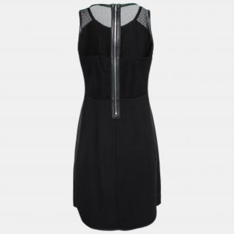 Rebecca Taylor Vestido negro de neopreno y malla con escote adornado S en venta 4