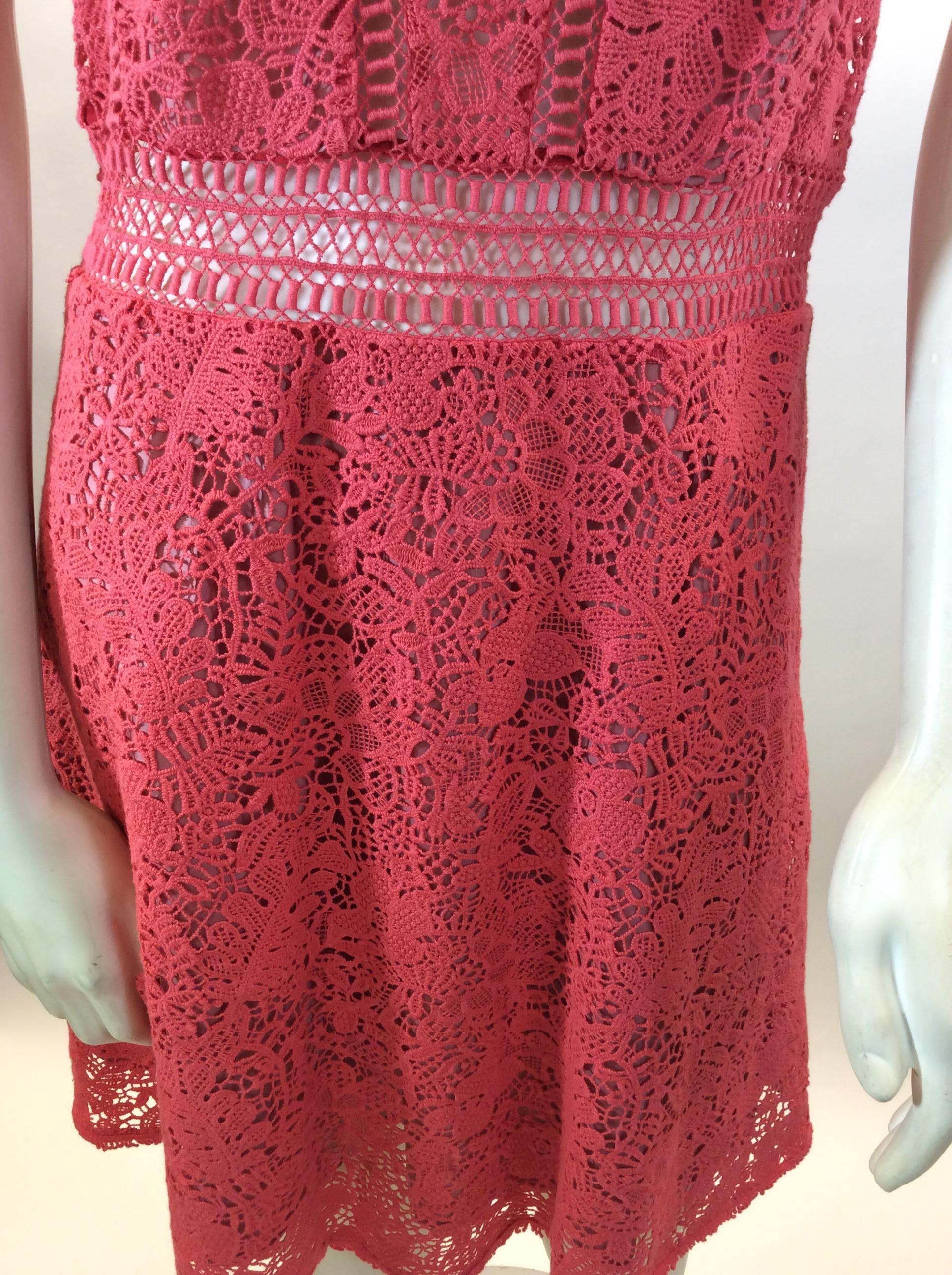 Rebecca Taylor Coral Lace Dress For Sale 1