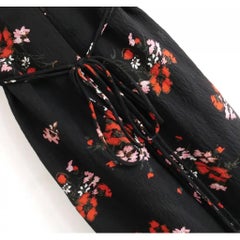 Rebecca Taylor Marguerite Floral Print Silk Mix Tea Dress