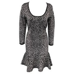 REBECCA TAYLOR Size S Black & Lilac Knitted Viscose Blend Dress