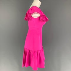 REBECCA TAYLOR Size XS Pink Silk Off-Shoulder Dress