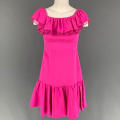 REBECCA TAYLOR Size XS Pink Silk Off-Shoulder Dress