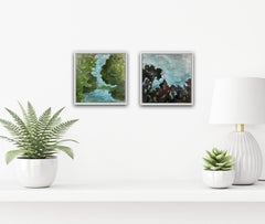 Overhanging and Redwood-blue diptych