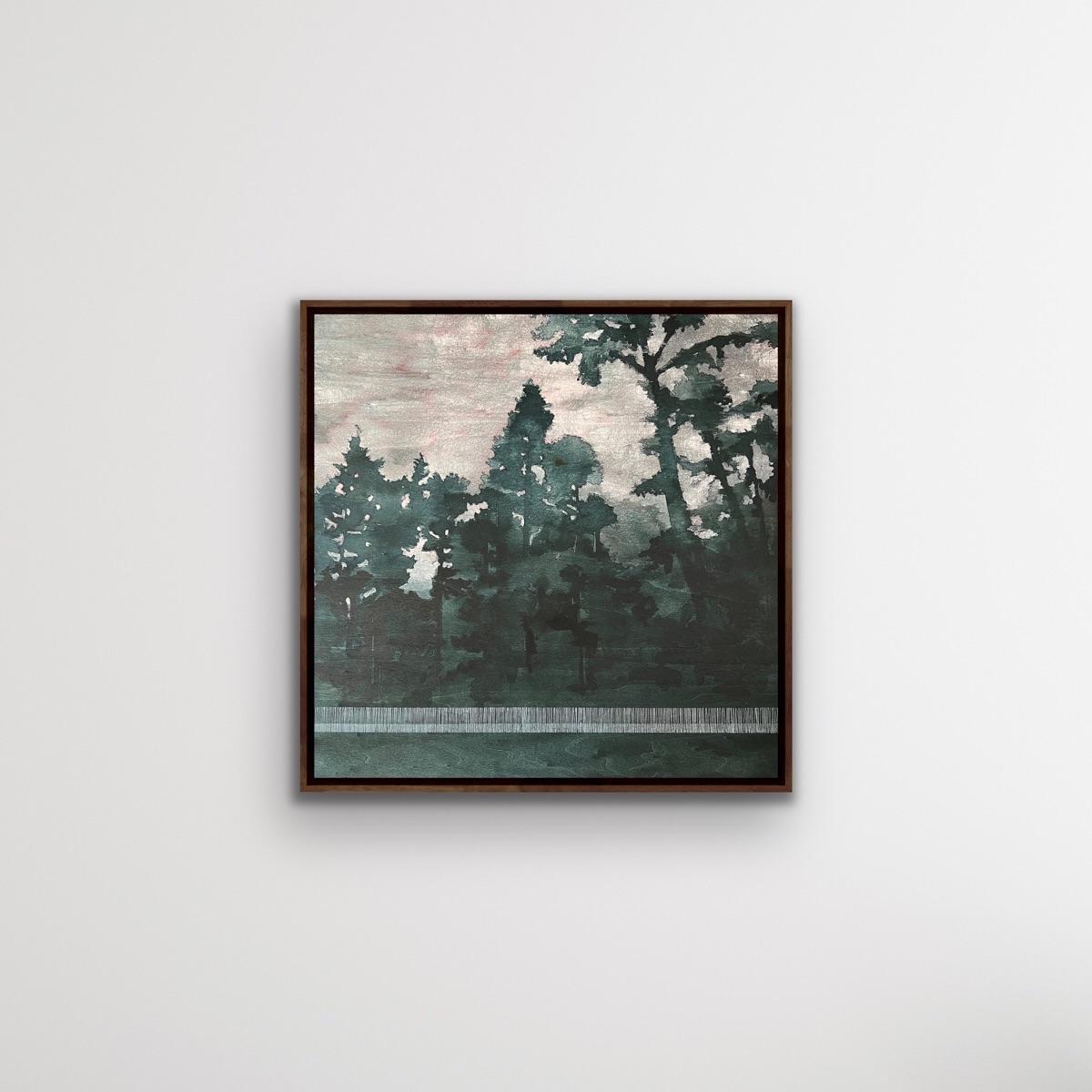 Wood for Trees, Rebecca Tucker, Original landscape painting, Contemporary art - Black Figurative Painting by Rebecca Tucker 