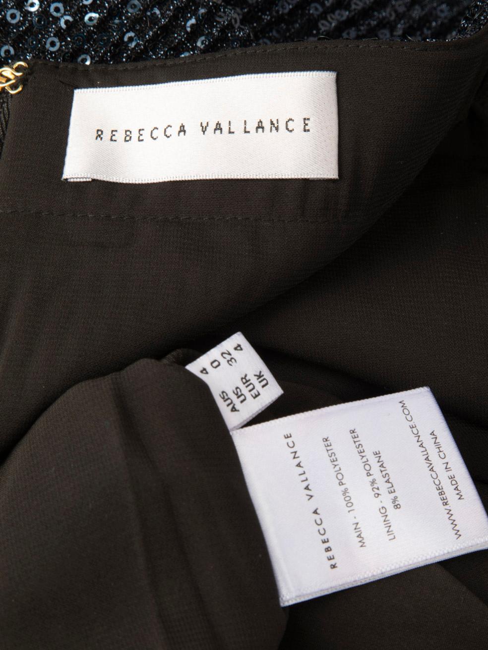Rebecca Vallance - Jupe midi à paillettes métallisées - Marine - Taille XXS Neuf - En vente à London, GB