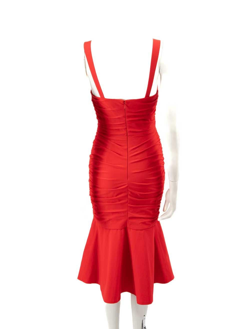 Rebecca Vallance Vestido Midi Sirena Ruch Rojo Talla S en Nuevo estado para la venta en London, GB