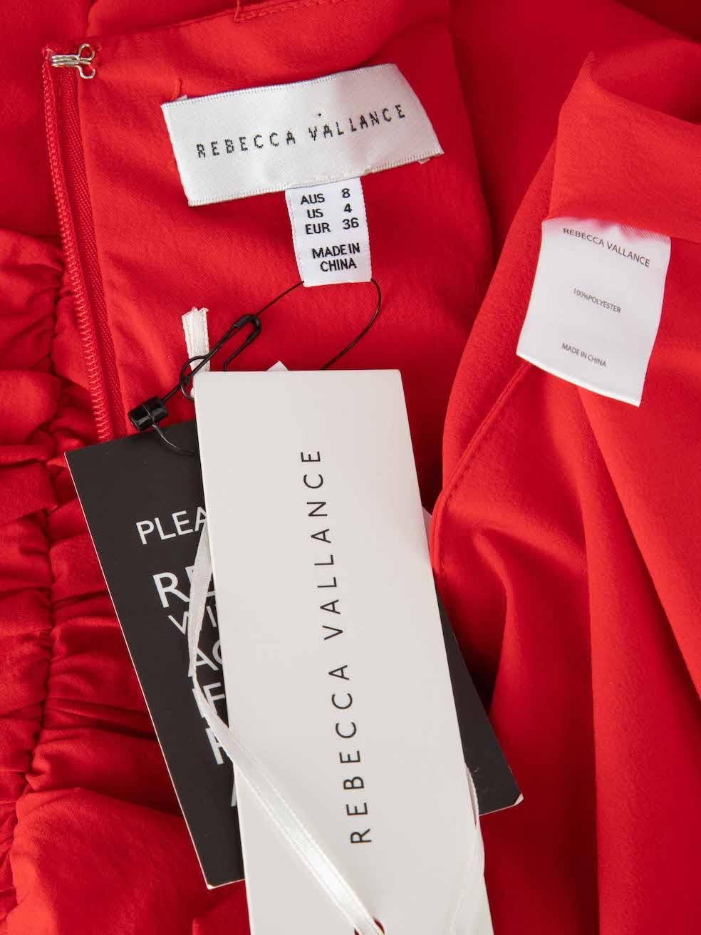 Rebecca Vallance Vestido Midi Sirena Ruch Rojo Talla S en venta 2