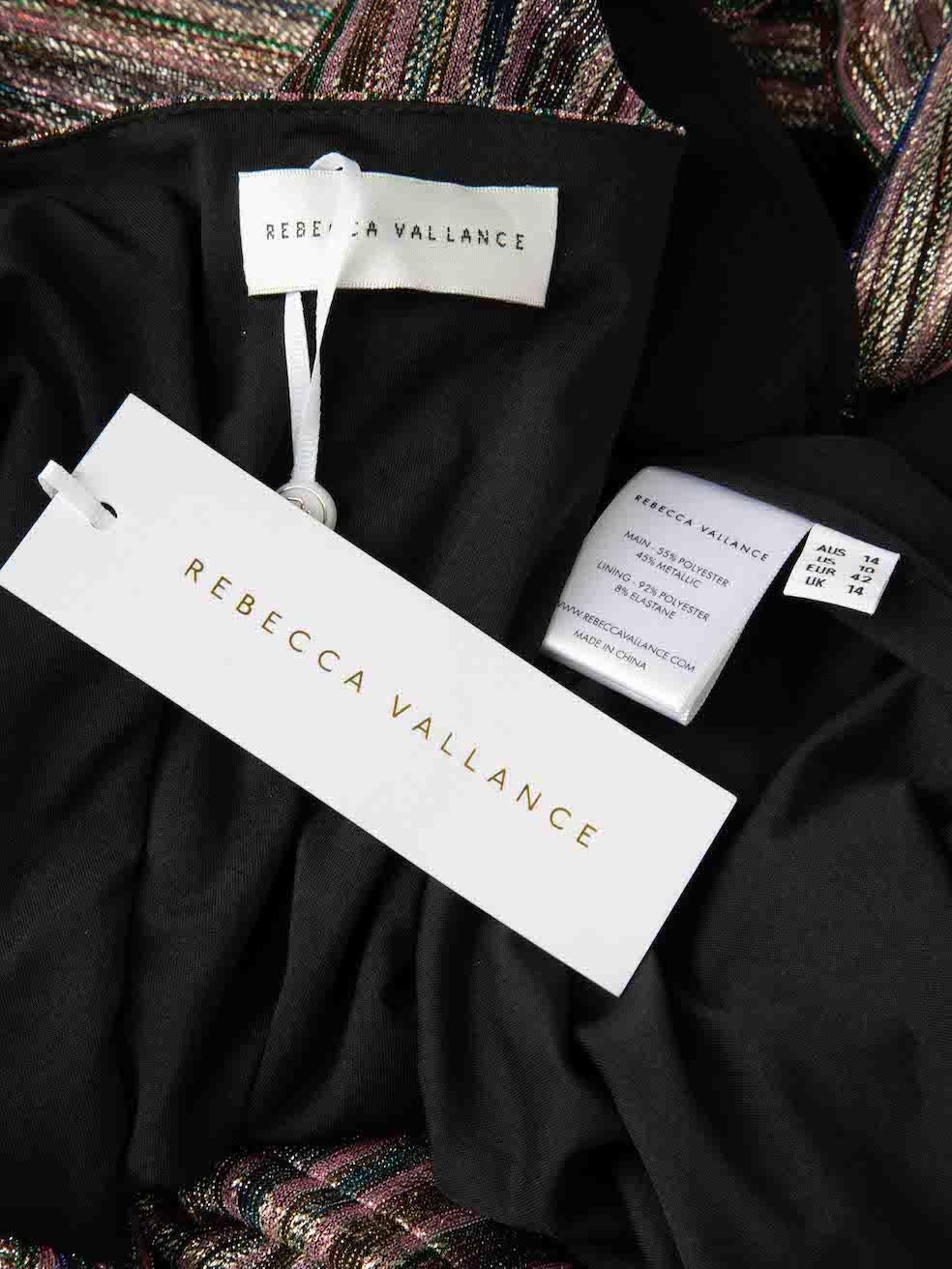 Women's Rebecca Vallance Striped Metallic Bellagio Midi Dress Size XL For Sale