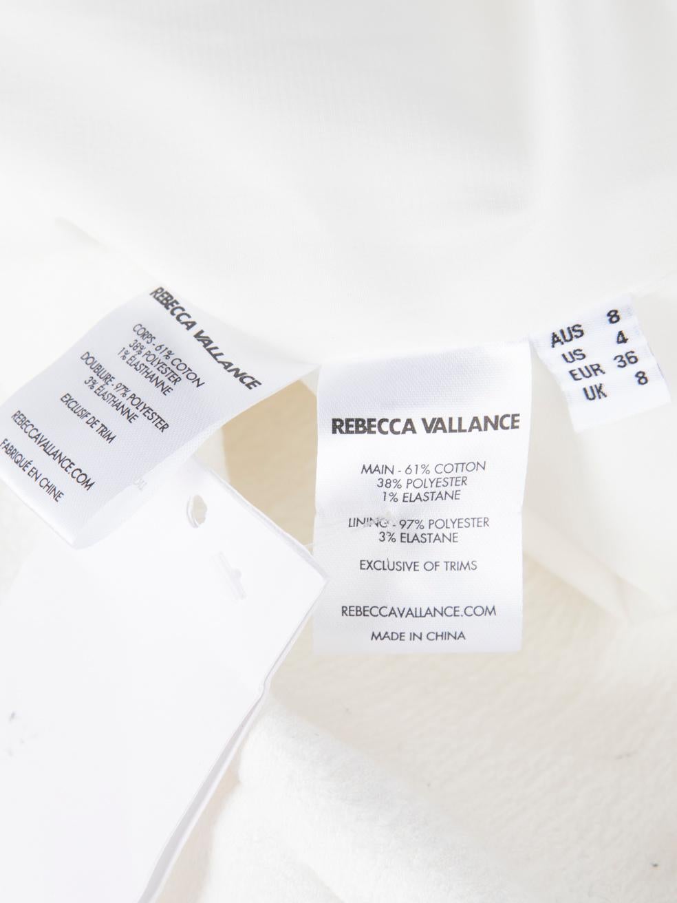Women's Rebecca Vallance White Square Neck Gold Button Long Dress Size S