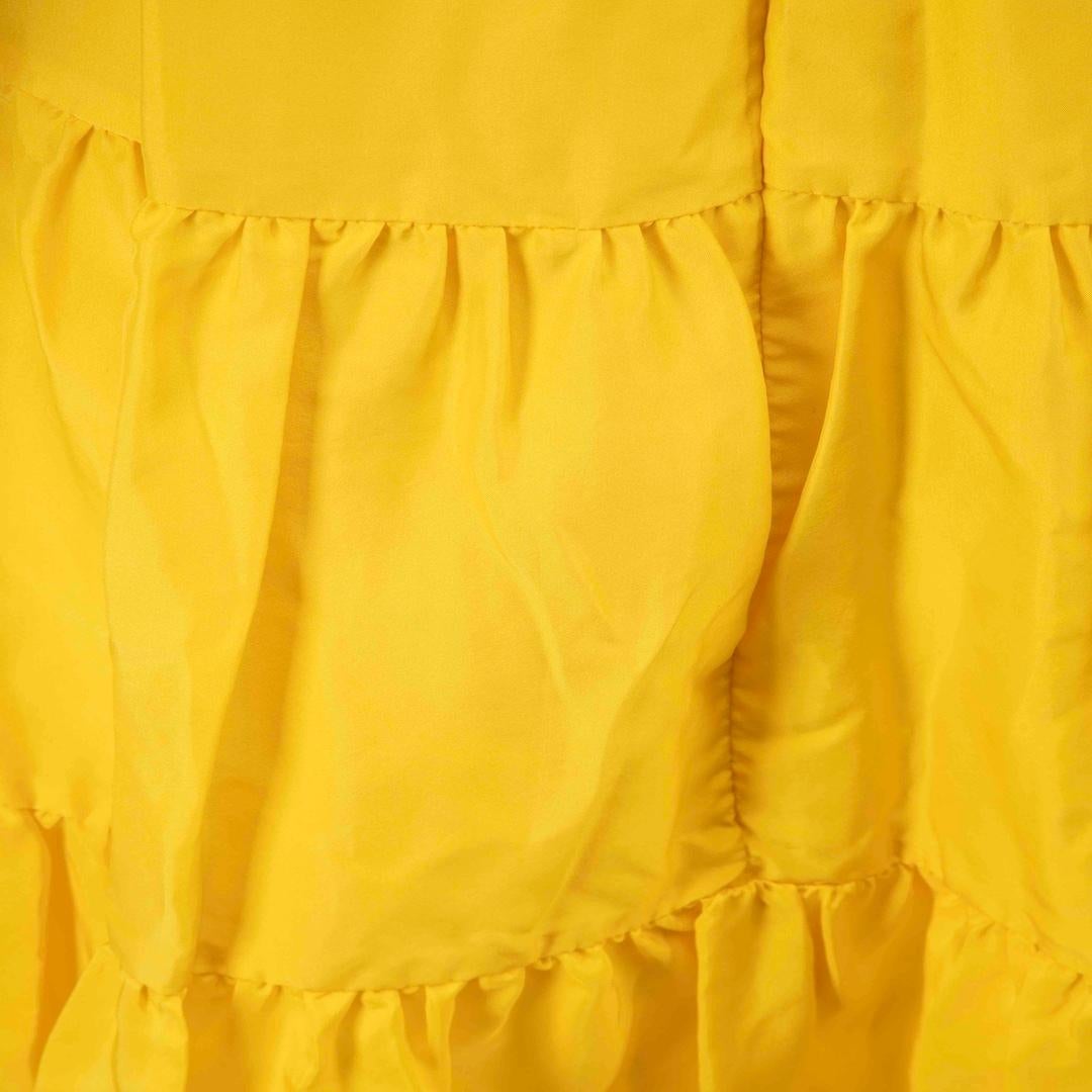 Women's Rebecca Vallance Yellow Silk Off-Shoulder Dress Size S