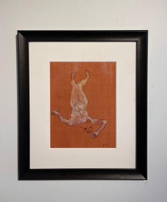 „Ohne Titel“ – Ölgemälde einer liegenden weiblichen Figur in Akt