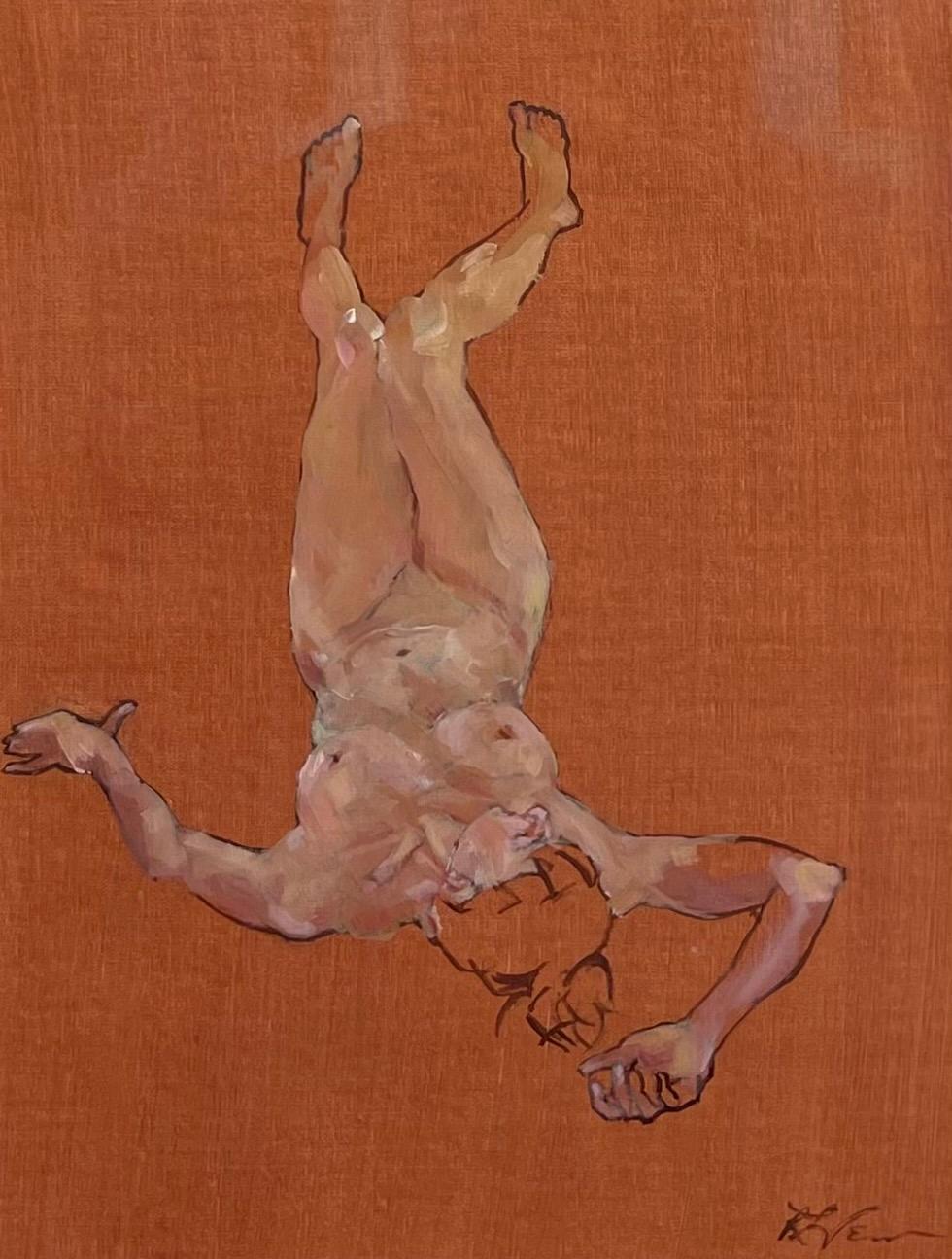 Portrait Painting Rebecca Venn - « Sans titre » - Peinture à l'huile d'une figure féminine nue allongée