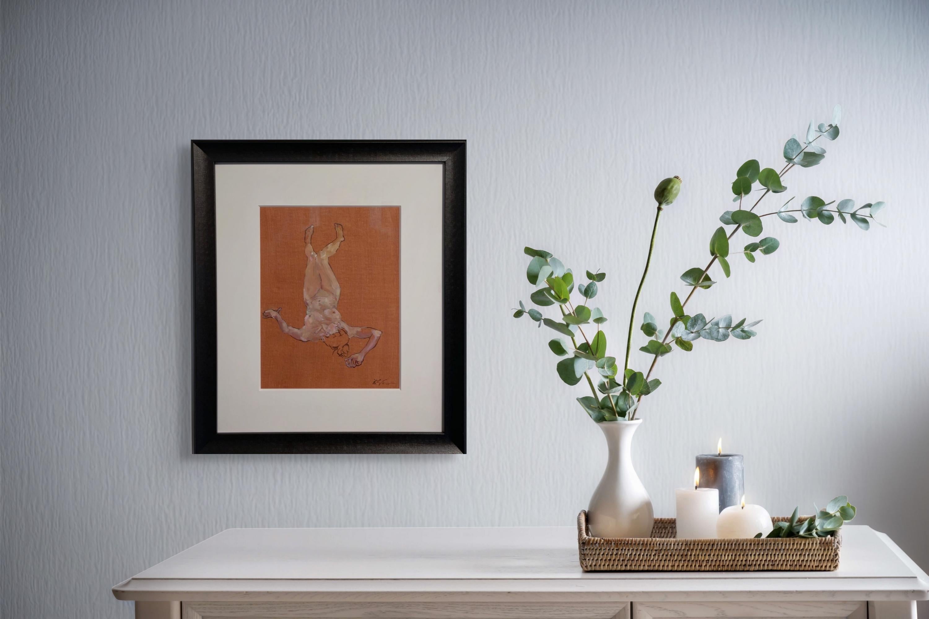 „Ohne Titel“ – Ölgemälde einer liegenden weiblichen Figur in Akt im Angebot 1